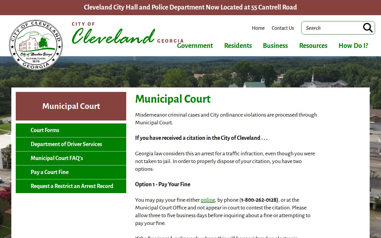 Cleveland Municipal Court traffic citation payment and failure-to-appear information