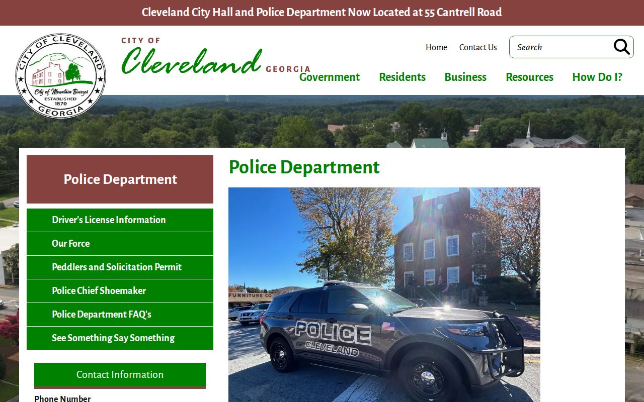Cleveland warrants police department official contact page