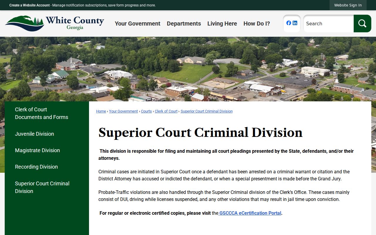 White County Superior Criminal Division arrest-to-accusation workflow